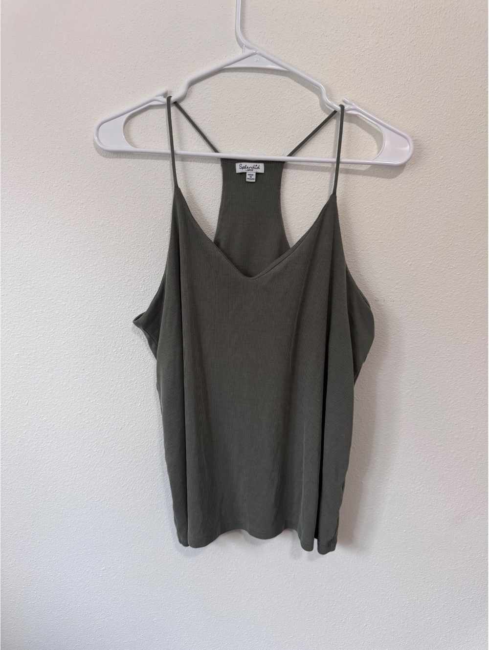 Splendid Olive Green Racerback Tank Top Large
